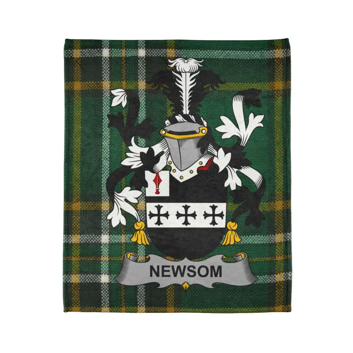 Green Plaid Newsom Family Crest Shield product