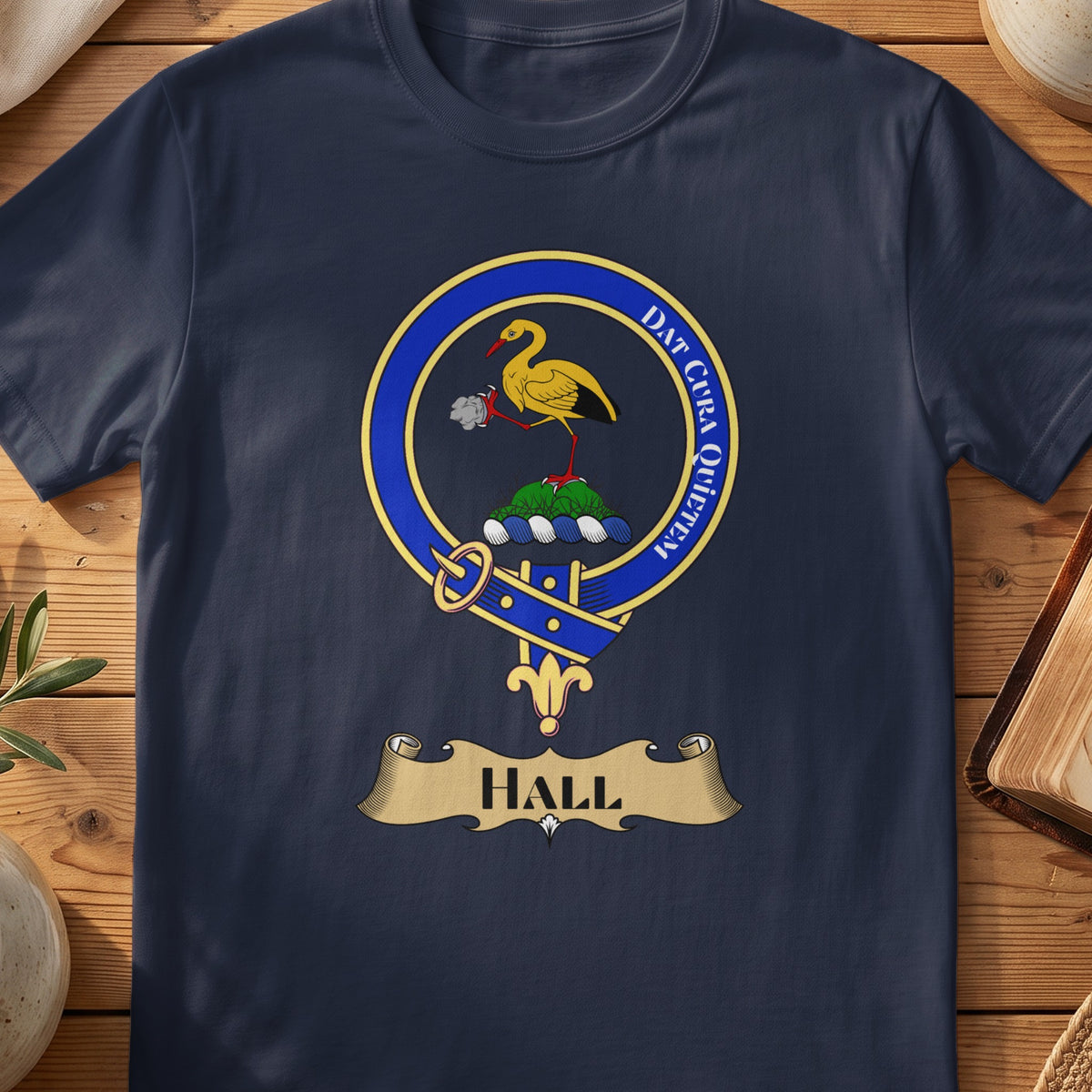 Hall Scottish clan crest T-shirt in navy