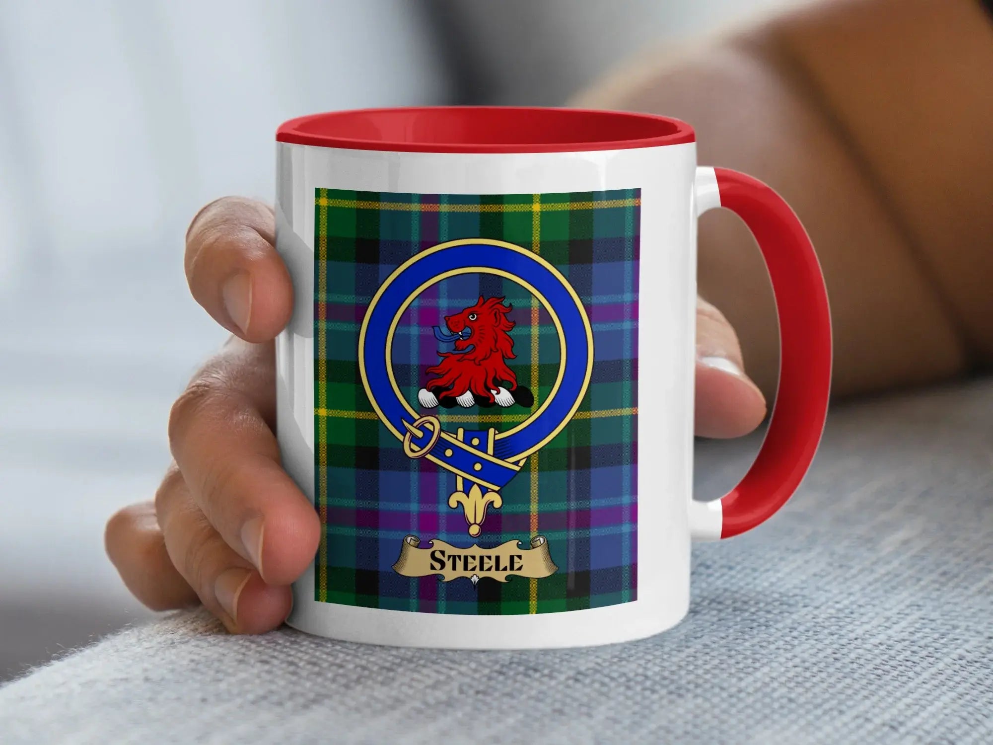 Steele family crest ceramic mug for everyday coffee and tea