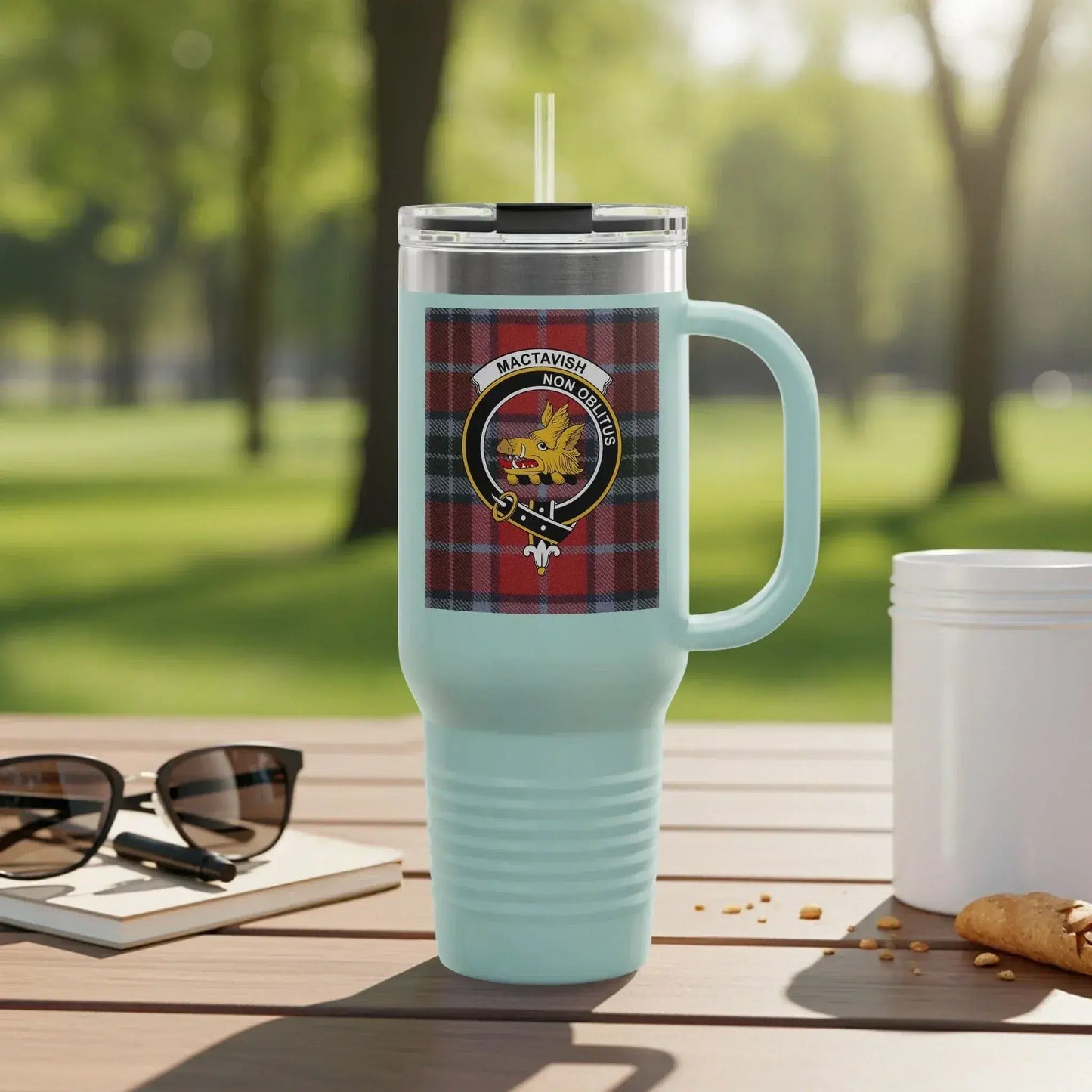 Mactavish Clan Crest Plaid Design Large Tumbler product type