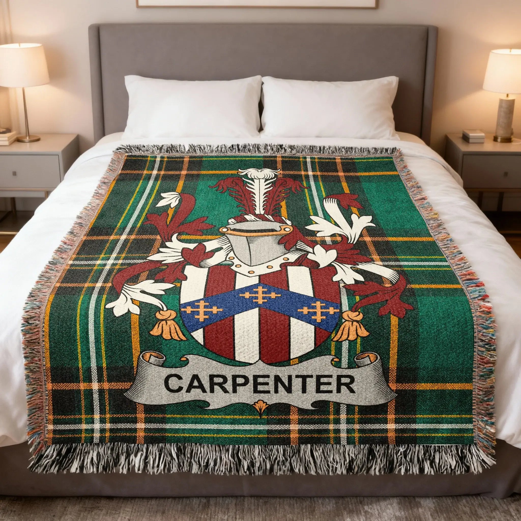 Carpenter Coat Arms Tartan Woven Throw Bedding product type