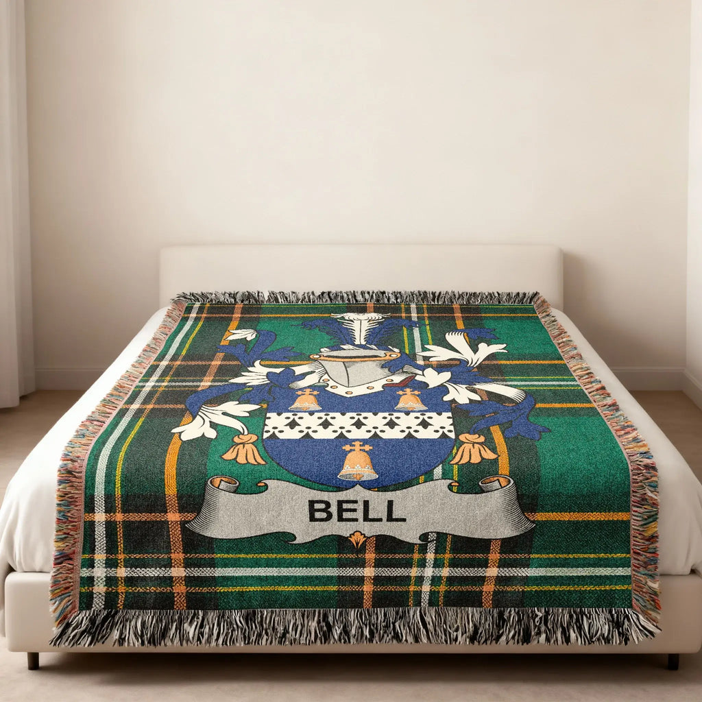 Bell Name Crest Coat Arms Tartan Plaid Blanket product type