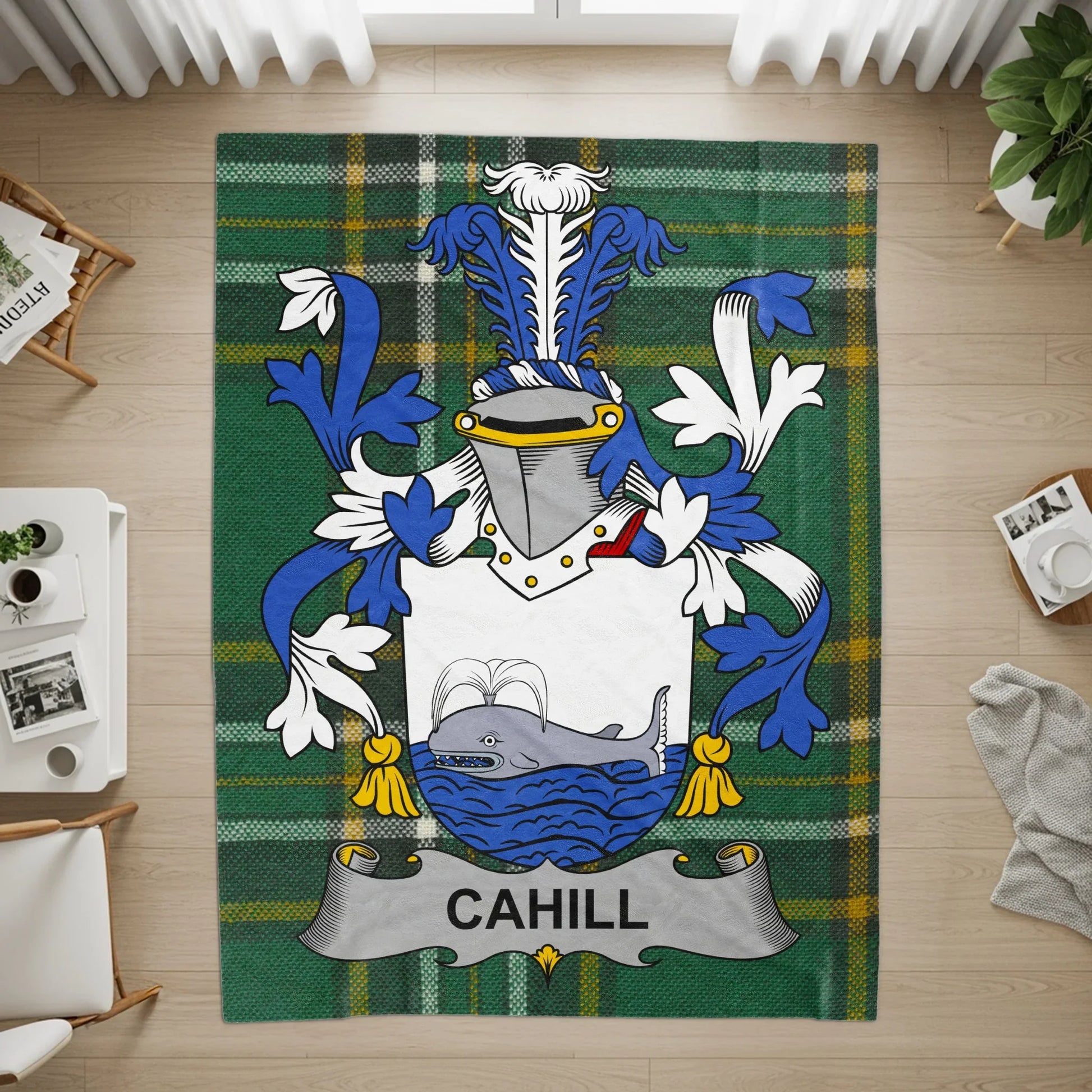 Personalized Cahill Family Crest Green Tartan product type