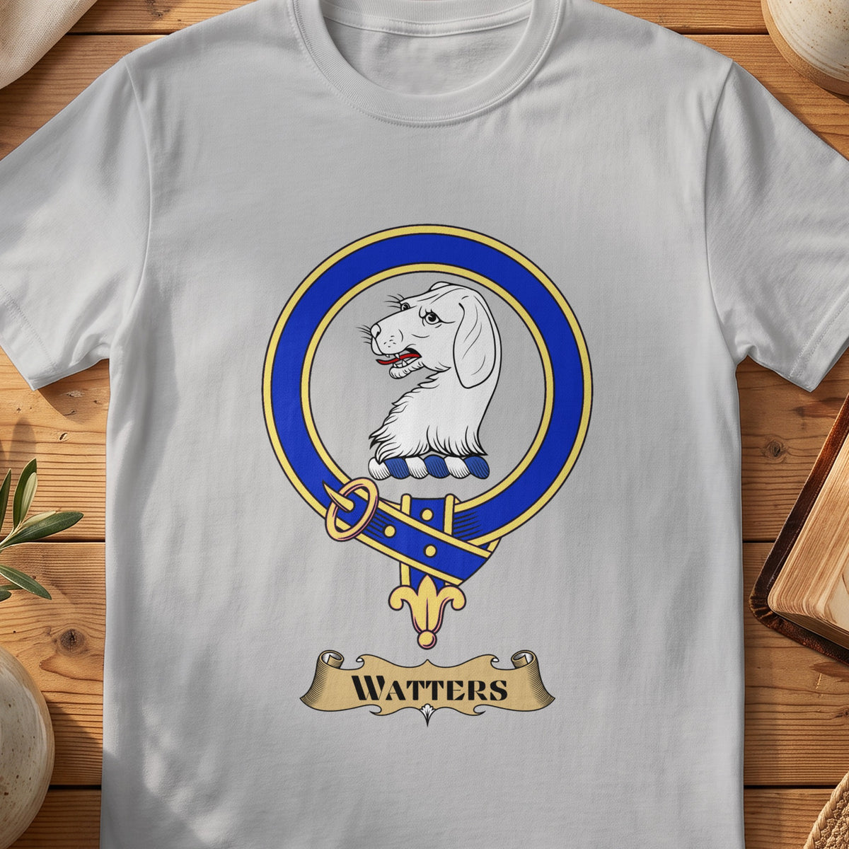 Watters Scottish clan crest T-shirt in Sport Grey