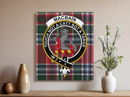 Clan Crest Macbain Tartan Canvas Wall Art product