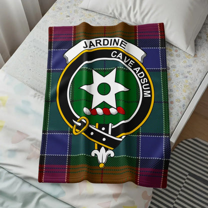 Jardine Cave Adsum Crest Tartan Blanket product type