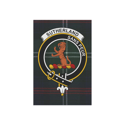 Sutherland Clan Scottish Tartan Crest Garden Flag