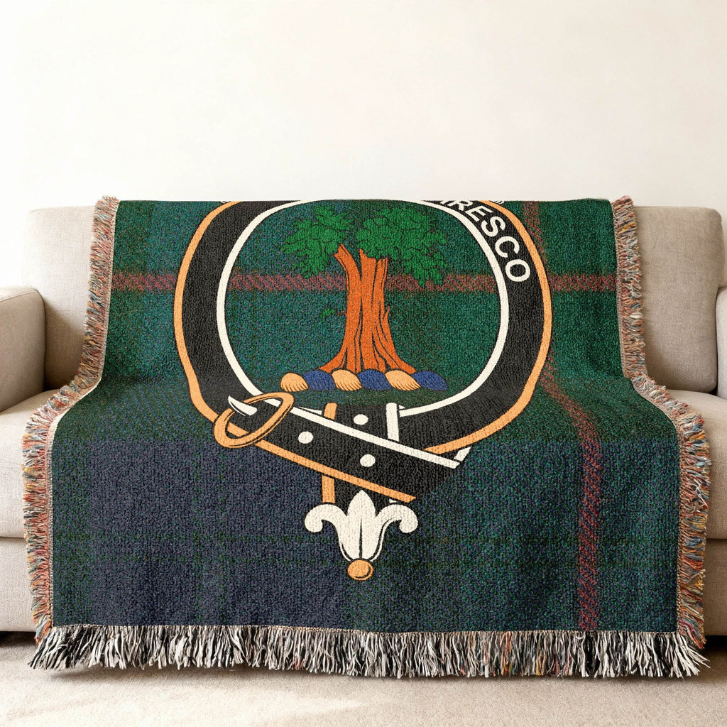 Clan Crest Blanket with Fringe Edges Cozy Throw Blanket