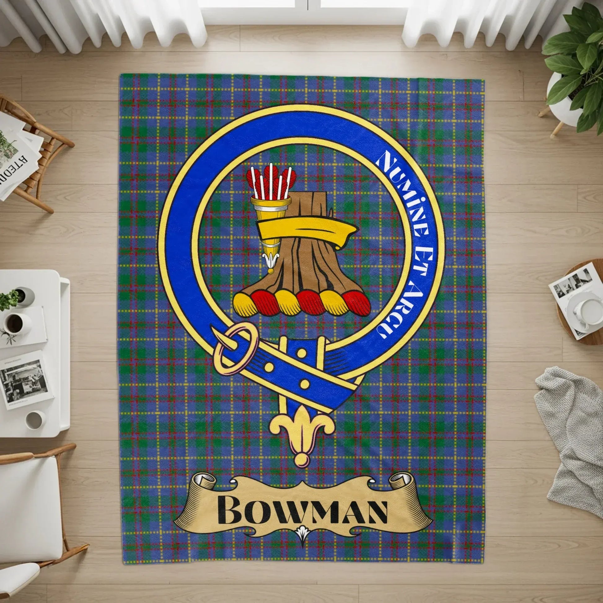 Scottish Clan Bowman Heritage Tartan Rug product type