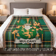 Mulcahy Irish Woven Blanket | O'Mulcahy Family Crest Tartan Throw