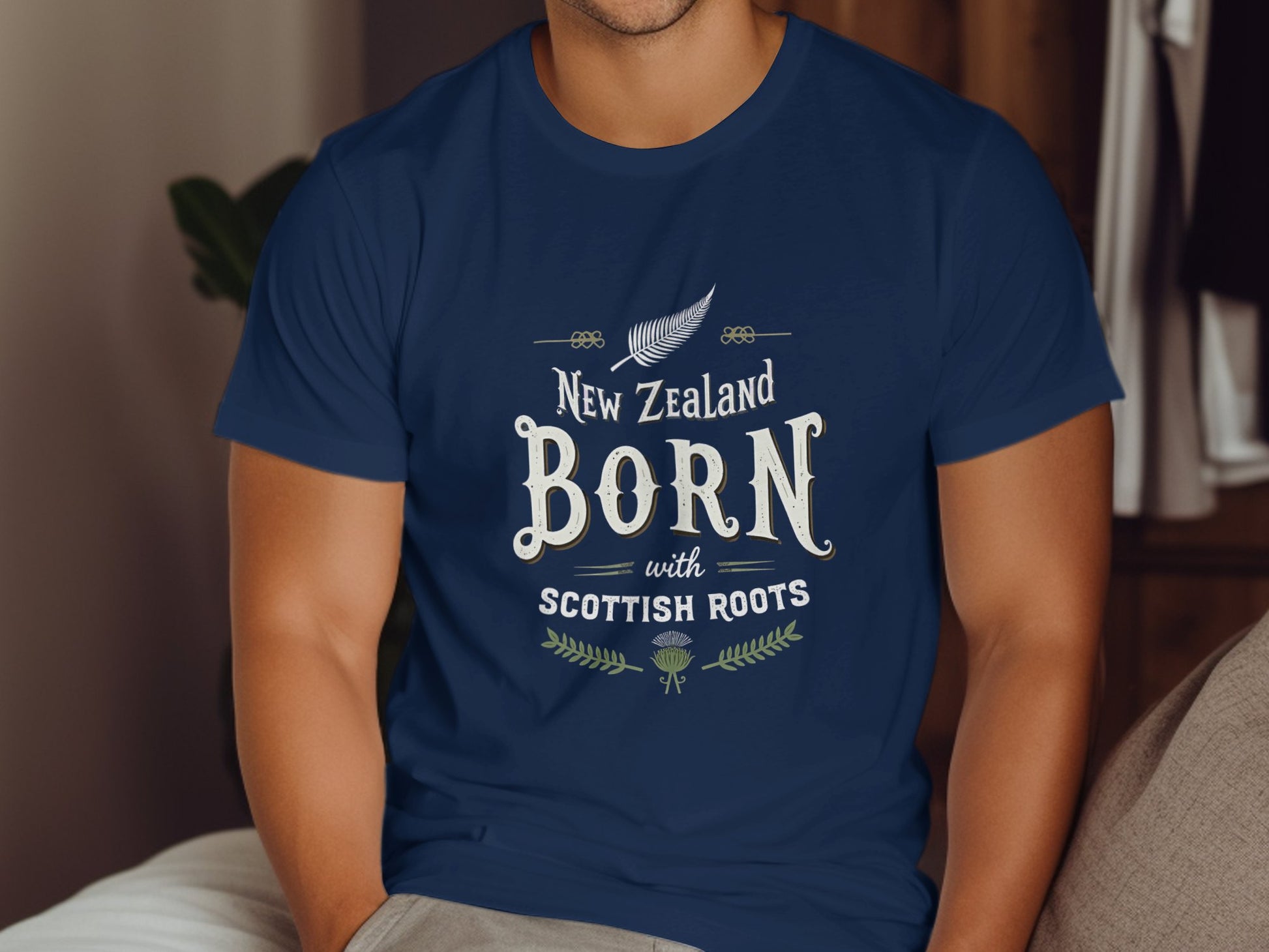 New Zealand Born with Scottish Roots T-Shirt - Living Stone Gifts