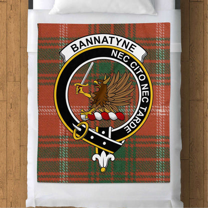 Bannatyne Scottish Tartan Crest Throw Blanket - Living Stone Gifts