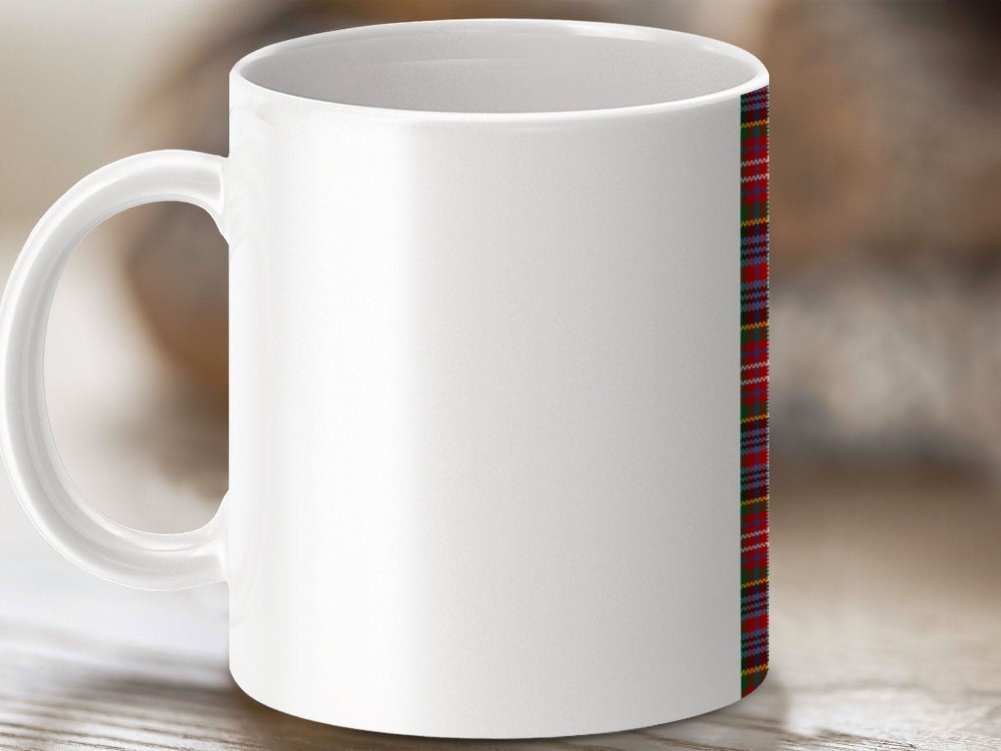 Colorful Plaid Accent White Coffee Mug product