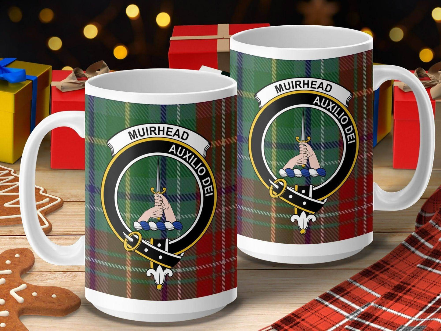 Muirhead Auxilio Dei Clan Crest Tartan Mug product