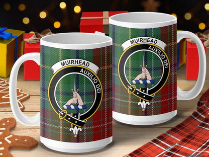 Muirhead Auxilio Dei Clan Crest Tartan Mug product