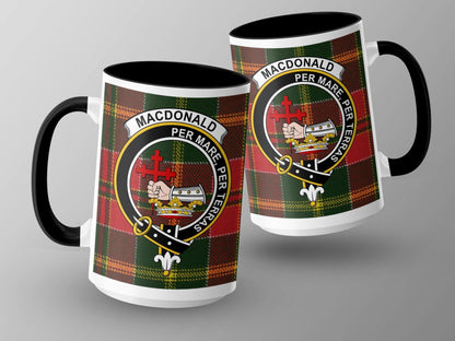 Scottish Clan Macdonald Crest Tartan Plaid Design Mug - Living Stone Gifts