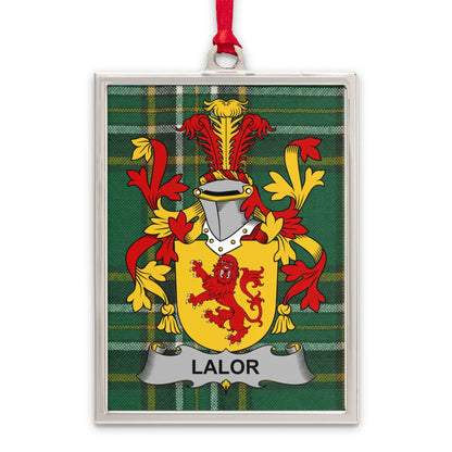 Lalor Family Crest Plaid Background Ornament product type