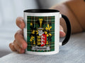 Mug with green plaid pattern and Considine family crest.