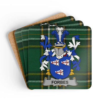 Forbes Family Crest Green Tartan Coaster product