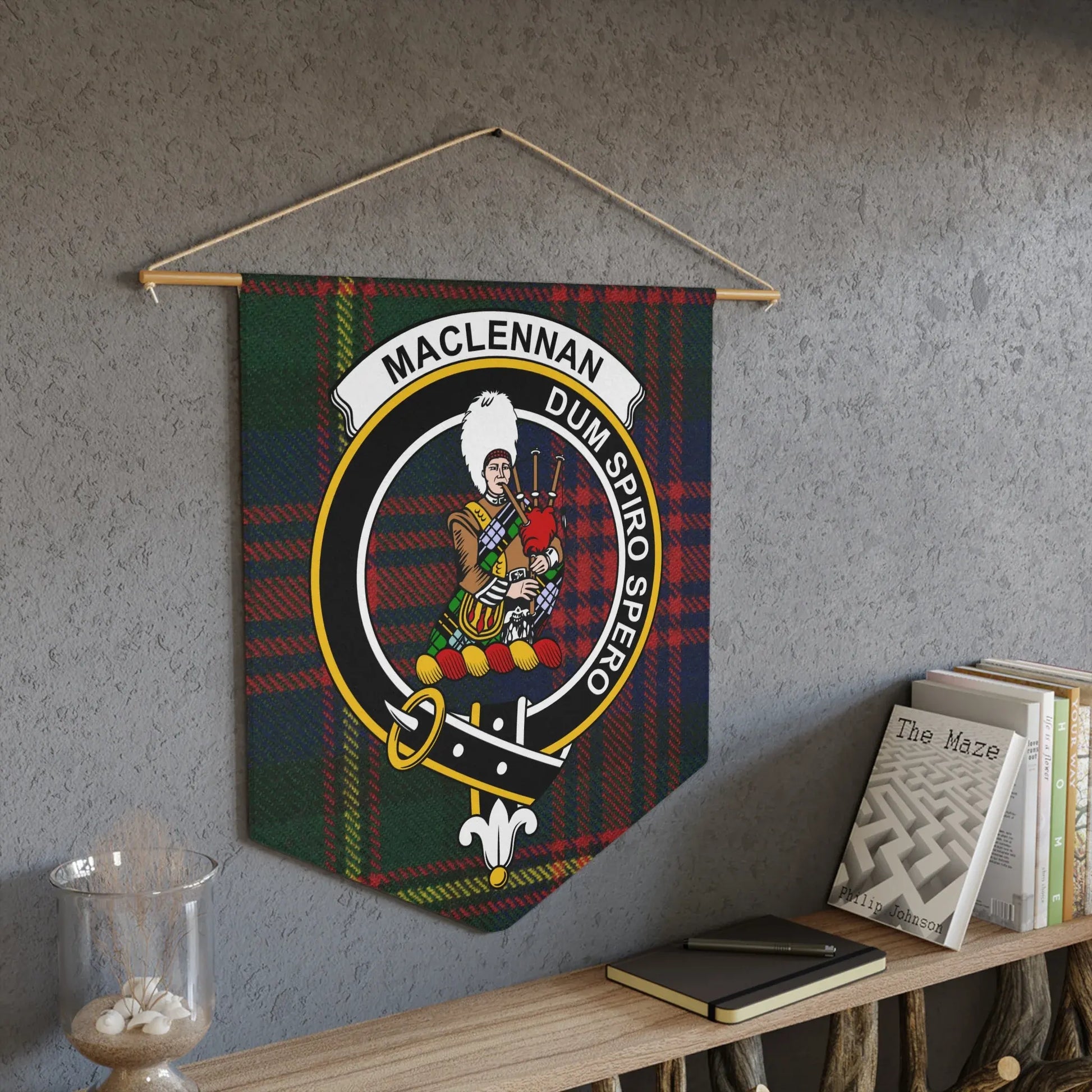 MacLennan Dum Spiro Spero Plaid Crest Wall Banner product