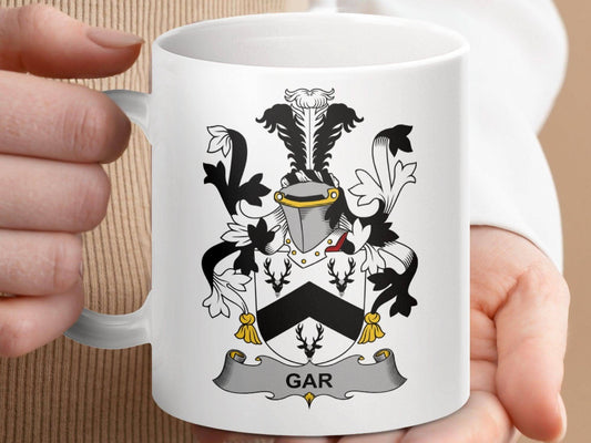 Gar Surname Irish Family Crest Mug - Celtic Ancestry Gifts