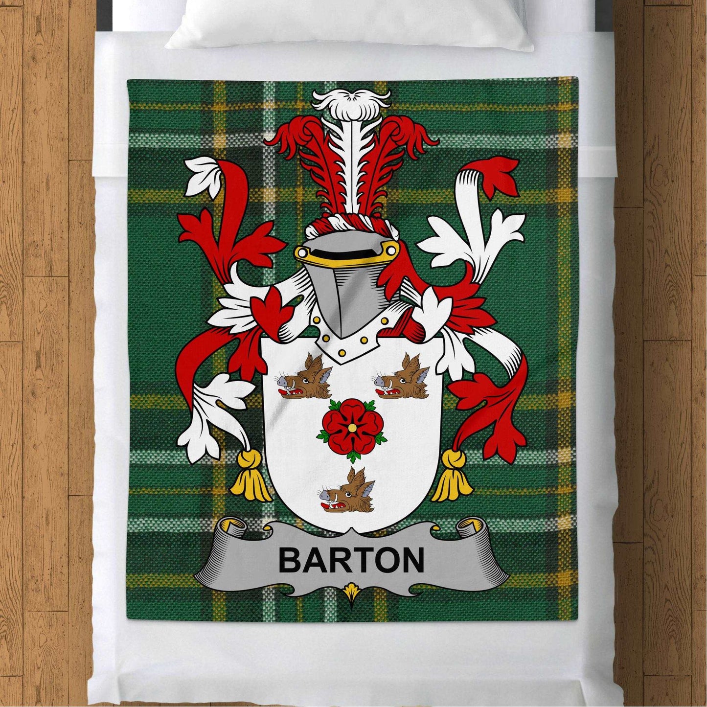 Barton Surname Irish Tartan Throw Blanket - Living Stone Gifts