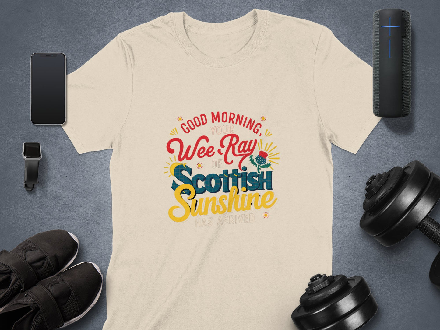 Good Morning Your Wee Ray of Scottish Sunshine T-Shirt - Living Stone Gifts