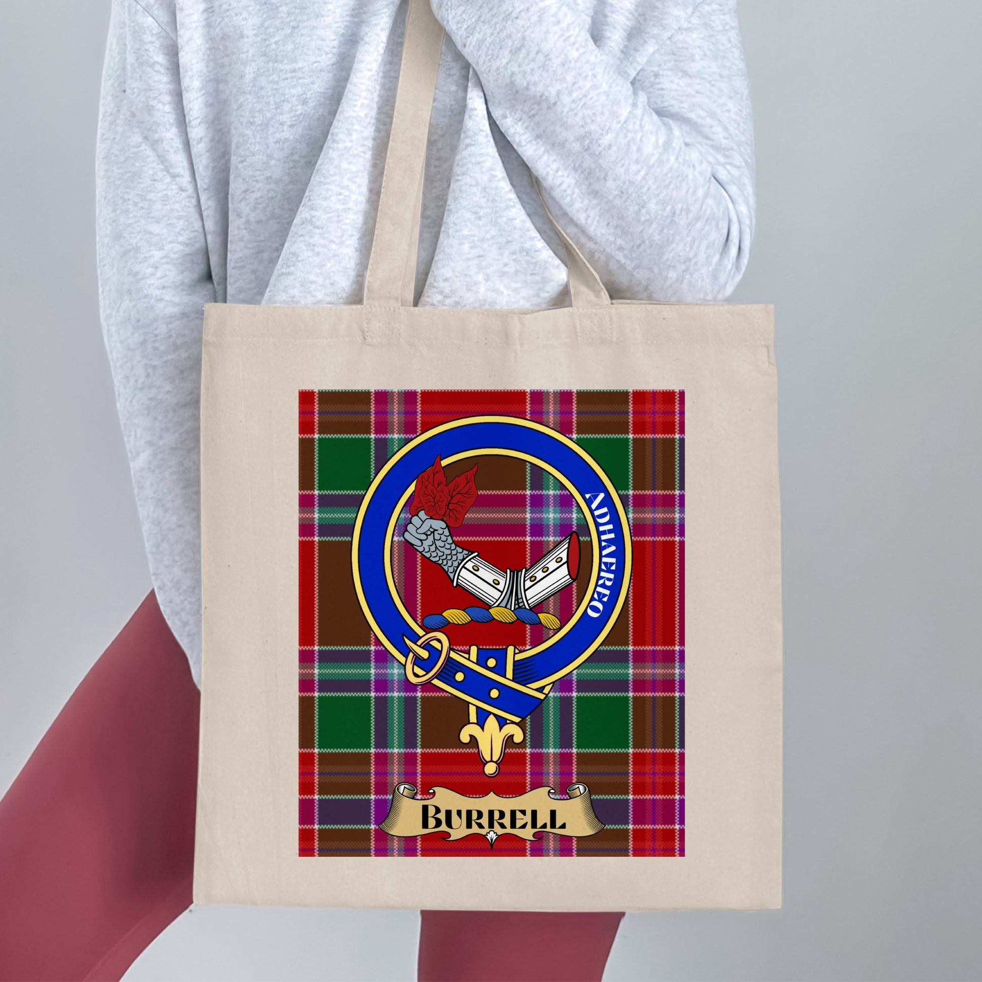 Burrell Clan Scottish Tartan Pattern Tote Bag - Living Stone Gifts