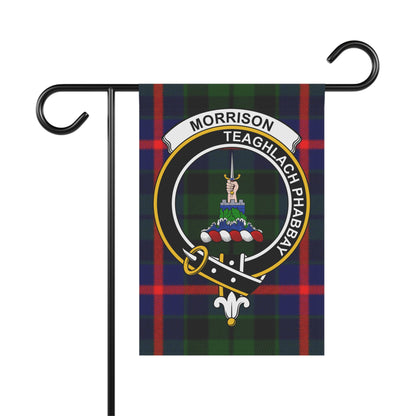 Morrison Clan Scottish Tartan Crest Garden Flag