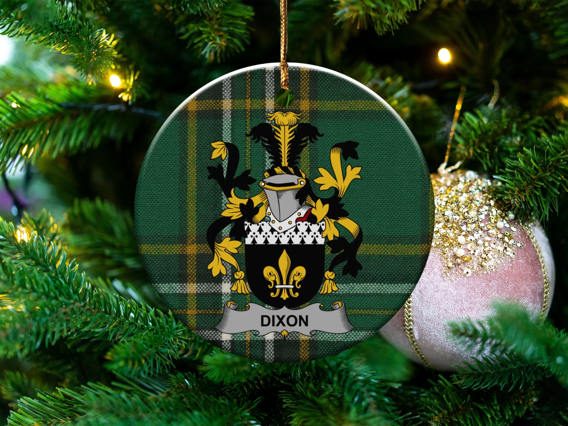 Personalized Family Crest Christmas Tree Ornament