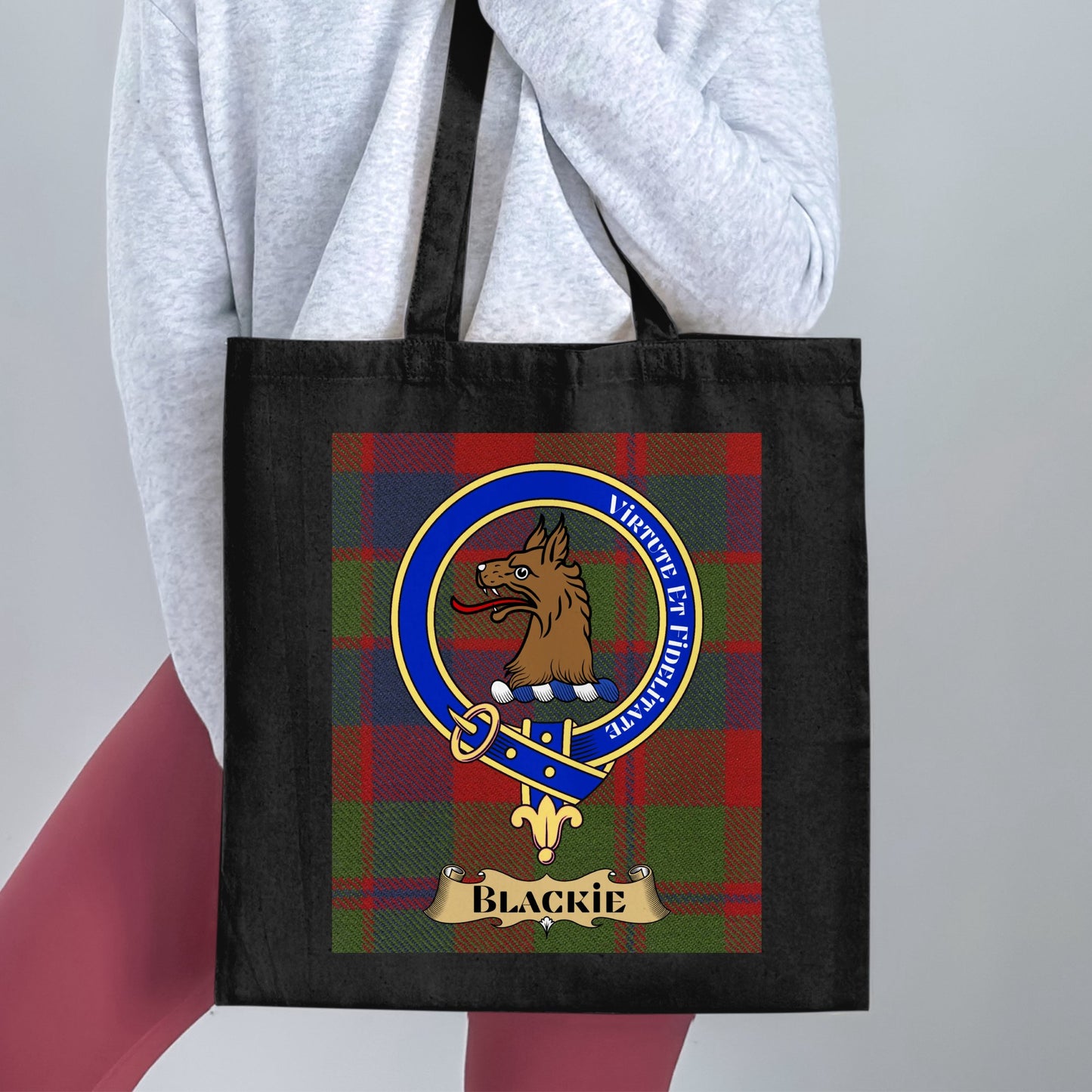 Blackie Clan Scottish Tartan Background Tote Bag - Living Stone Gifts