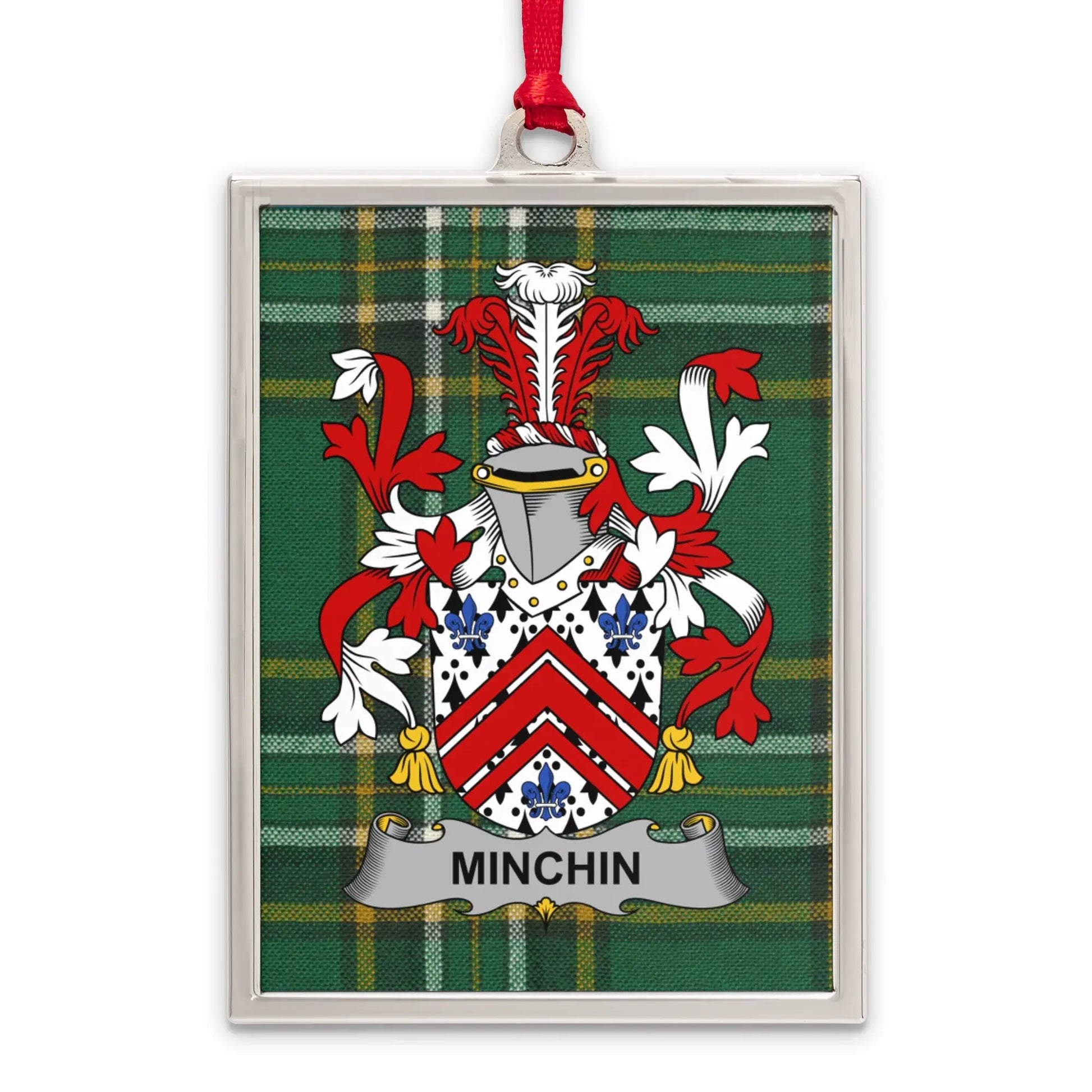 Minchin Family Crest Plaid Tartan Ornament product type