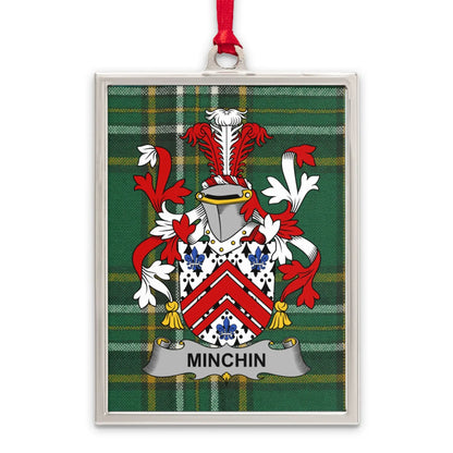 Minchin Family Crest Plaid Tartan Ornament product type