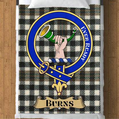 Scottish Clan Burns Crest Tartan Throw Blanket - Living Stone Gifts