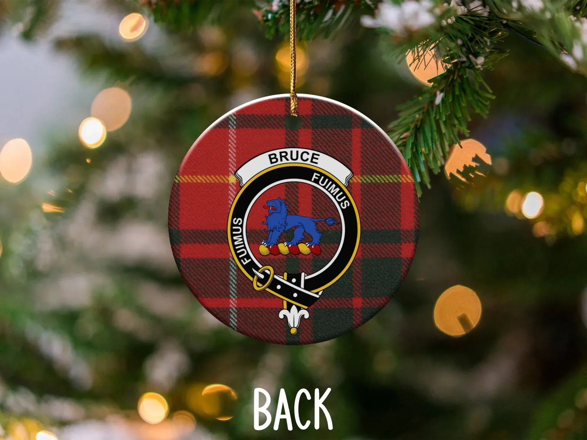 Custom Red Plaid Christmas Ornament Holiday Decor product