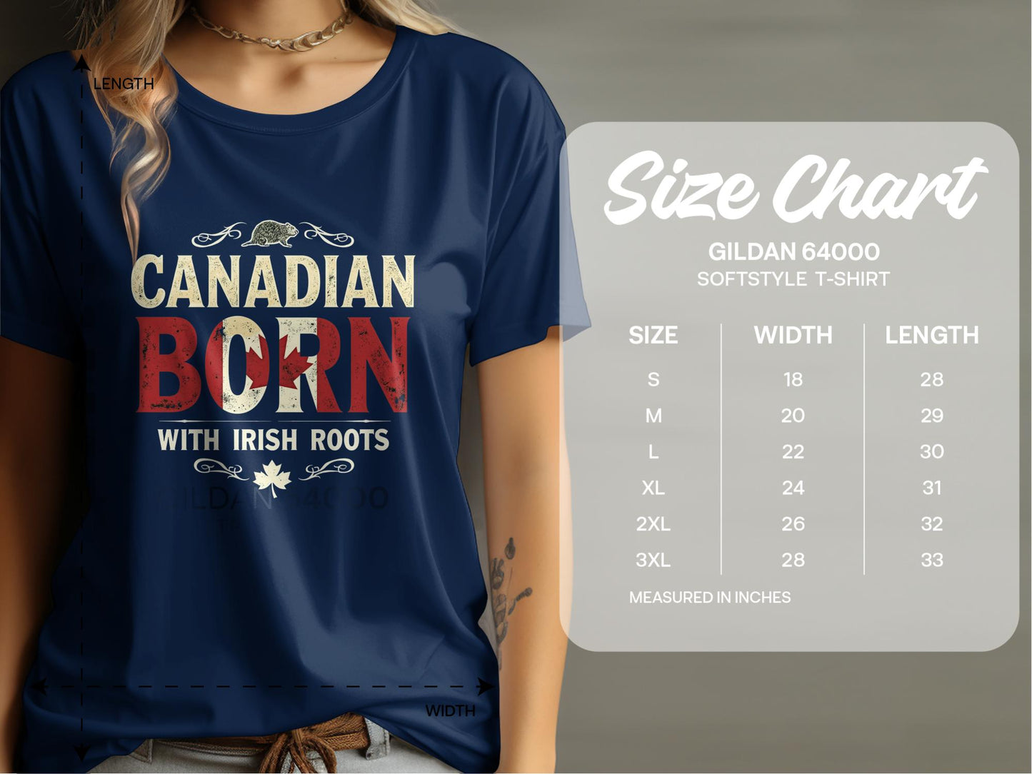 Patriotic Canadian Born with Irish Roots Graphic T-Shirt - Living Stone Gifts