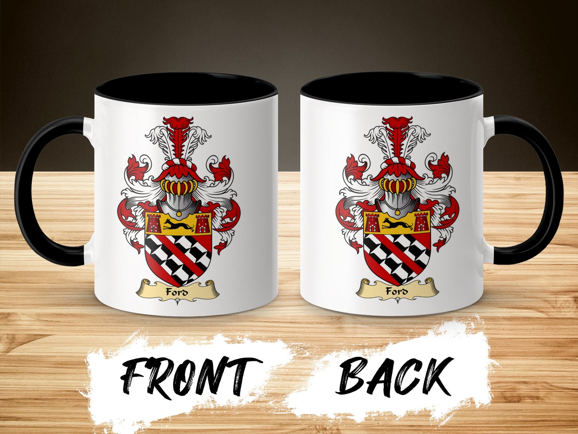 Clan Ford Scottish coat of arms accent coffee Mug - Living Stone Gifts