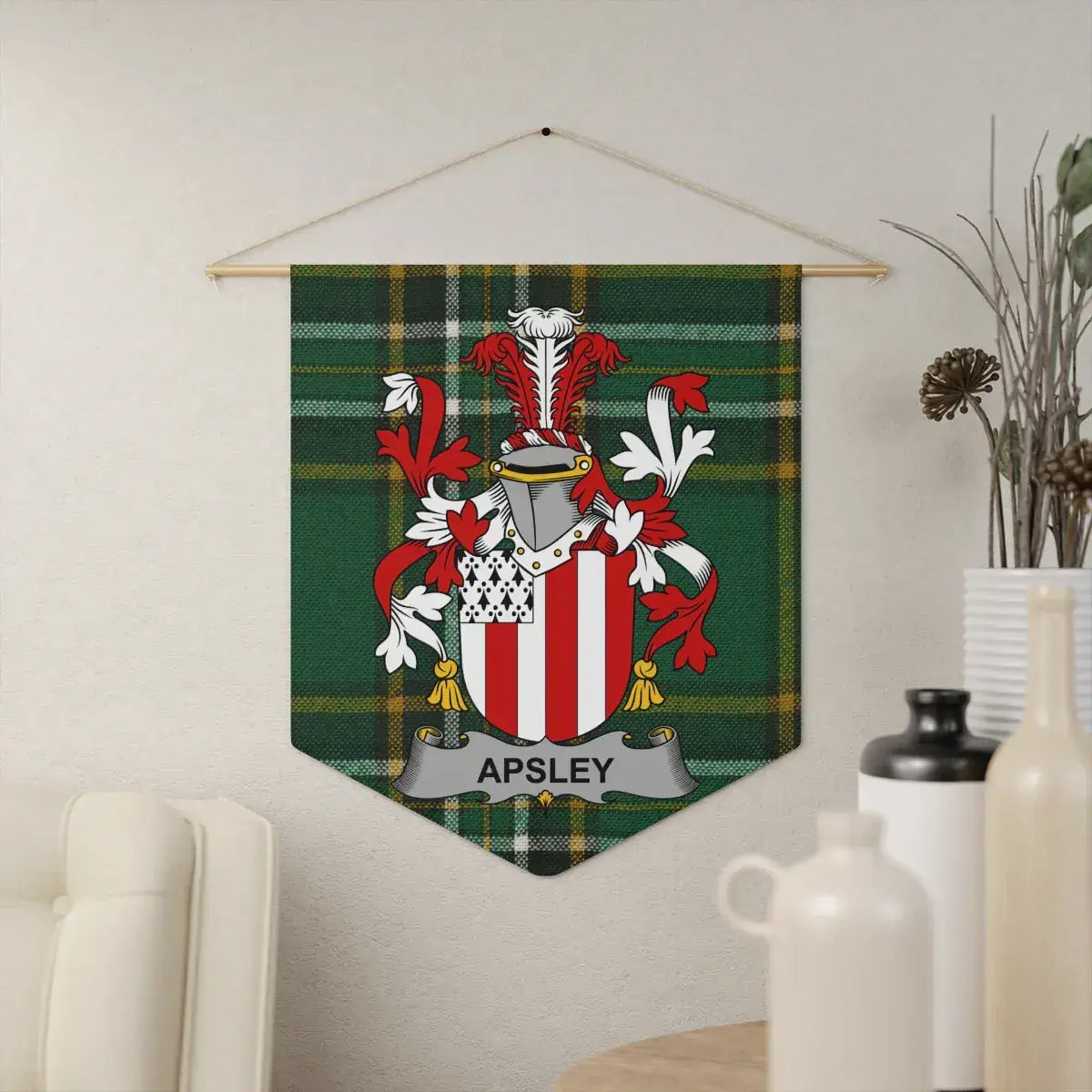 Apsley Family Plaid Coat of Arms Wall Hanging product
