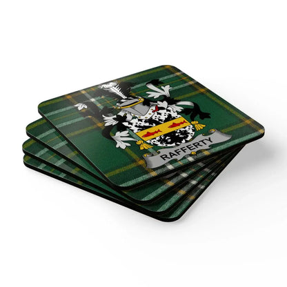 Rafferty Family Crest Green Plaid Coasters product type