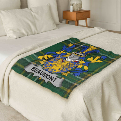 Beaumont Surname Irish Tartan Throw Blanket - Living Stone Gifts