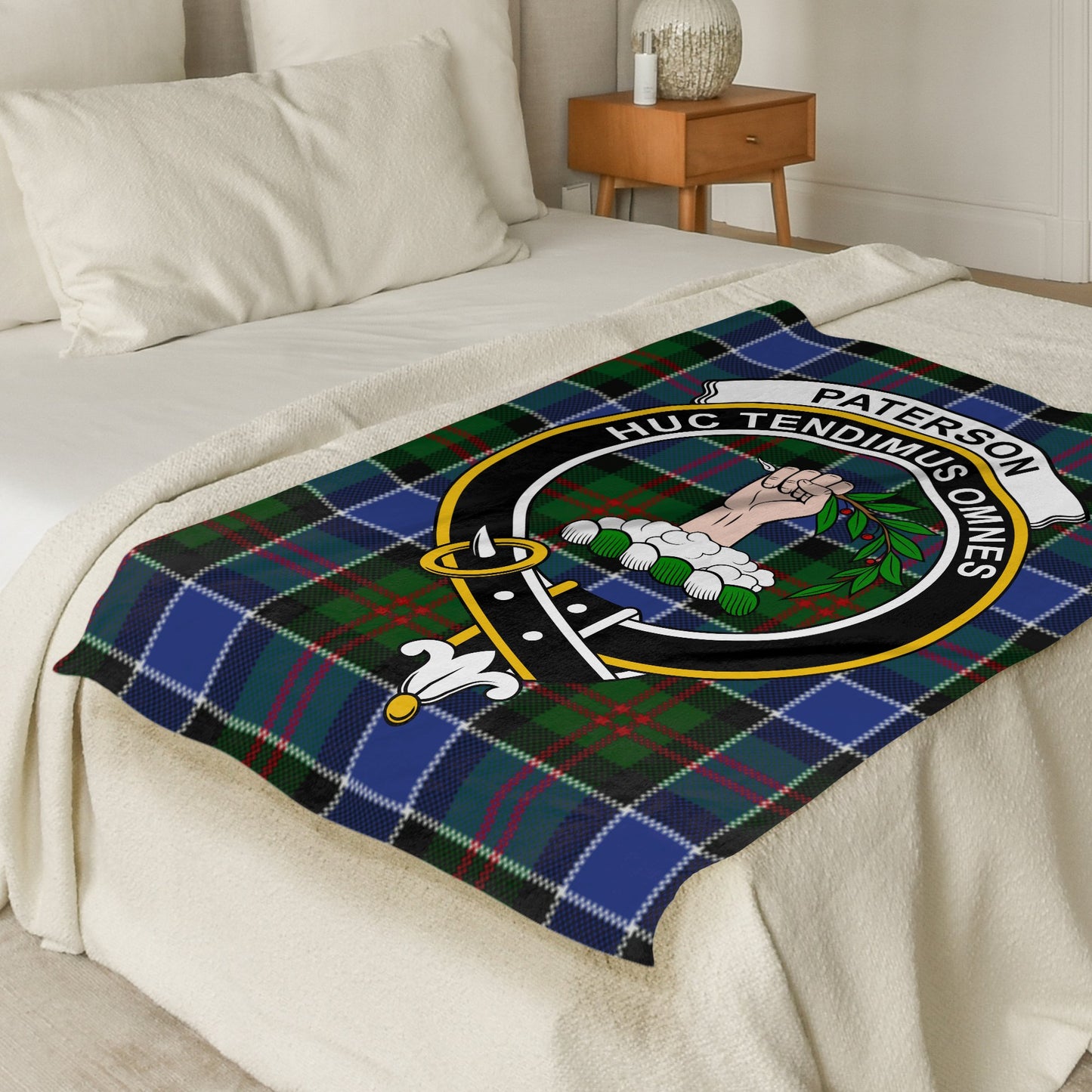 Scottish Clan Paterson Tartan Throw Blanket - Living Stone Gifts