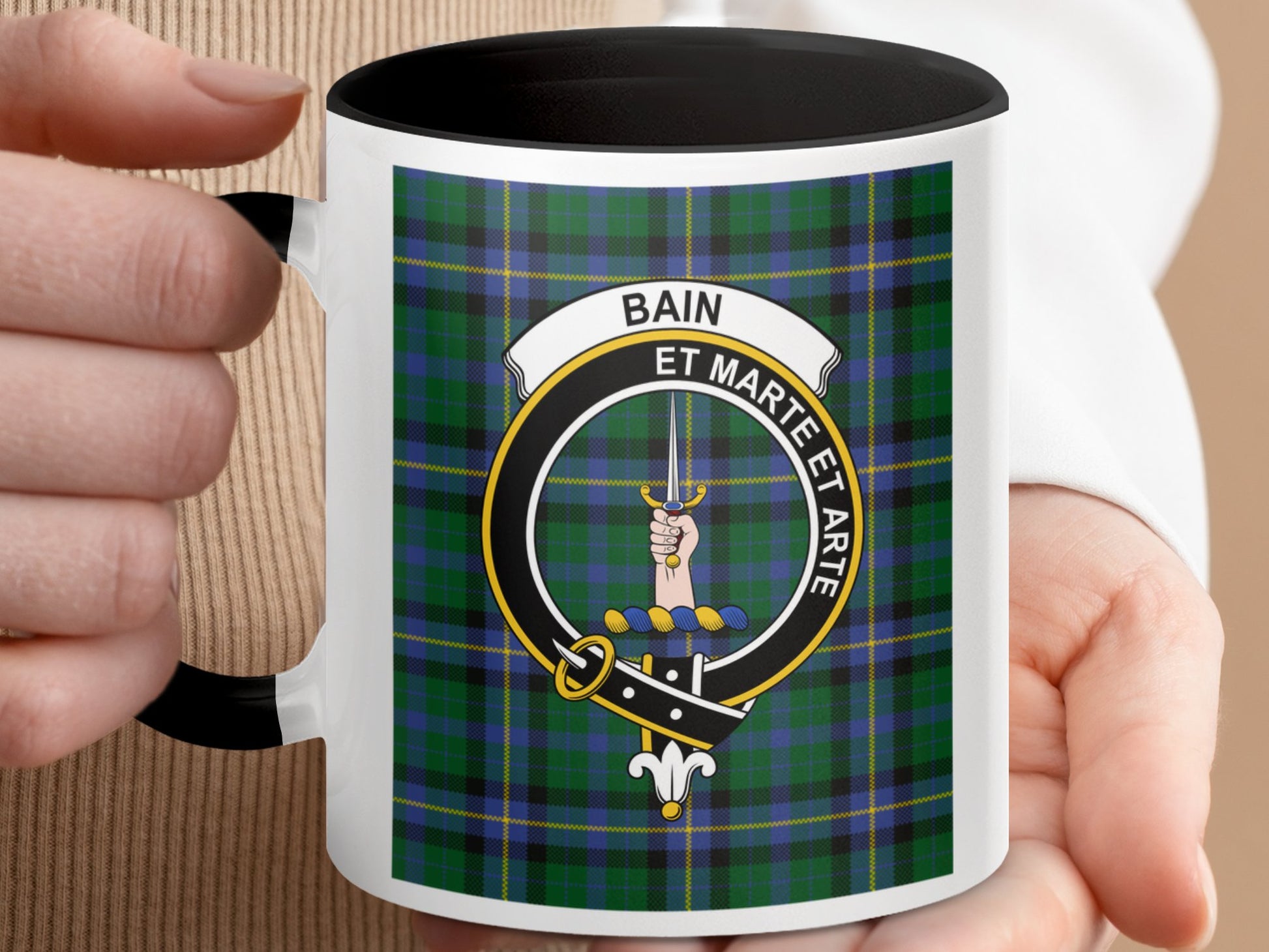 Scottish Clan Bain Et Marte Et Arte Crest Mug - Living Stone Gifts