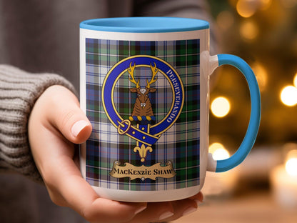 Traditional Scottish Clan MacKenzie Shaw Crest Plaid Mug - Living Stone Gifts