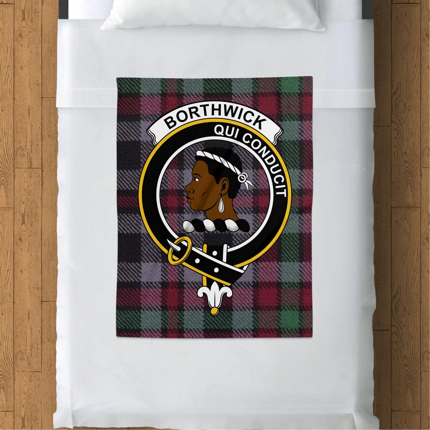 Borthwick Clan Crest Scottish Tartan Throw Blanket - Living Stone Gifts