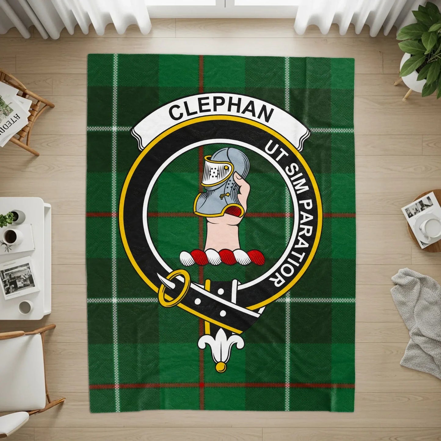 Clephan Crest Tartan Plaid Design Area Rug product