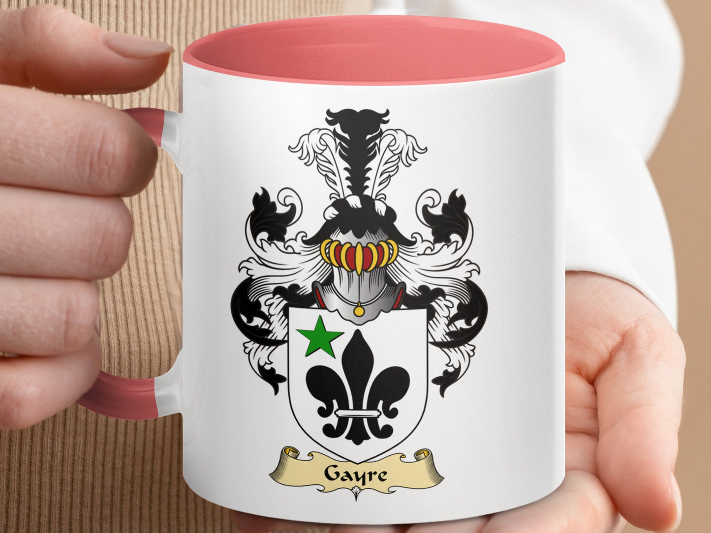 Gayre Clan Scottish Coat of Arms Accent Coffee Mug - Living Stone Gifts