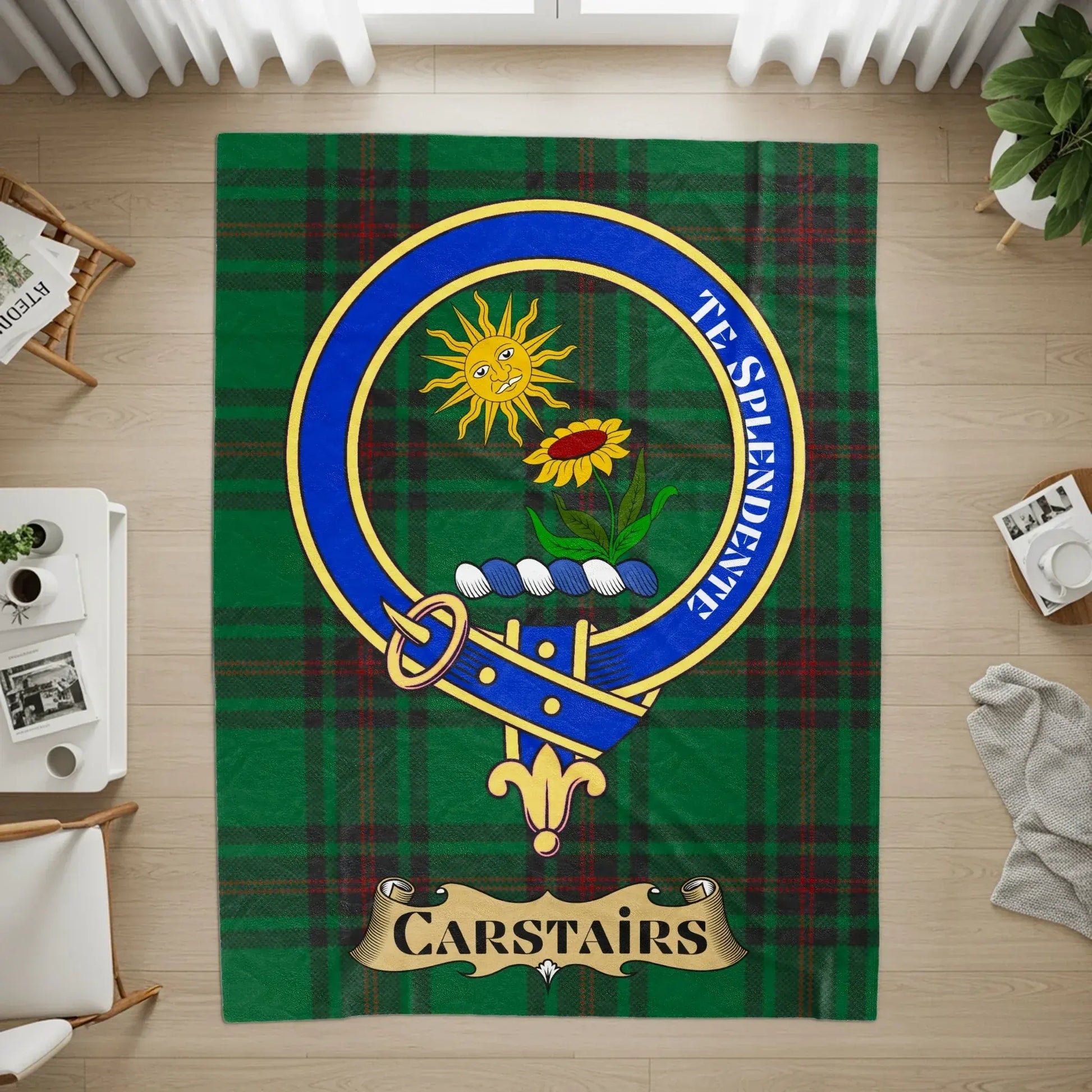 Clan Carstairs Crest Family Tartan Rug Home Decor product