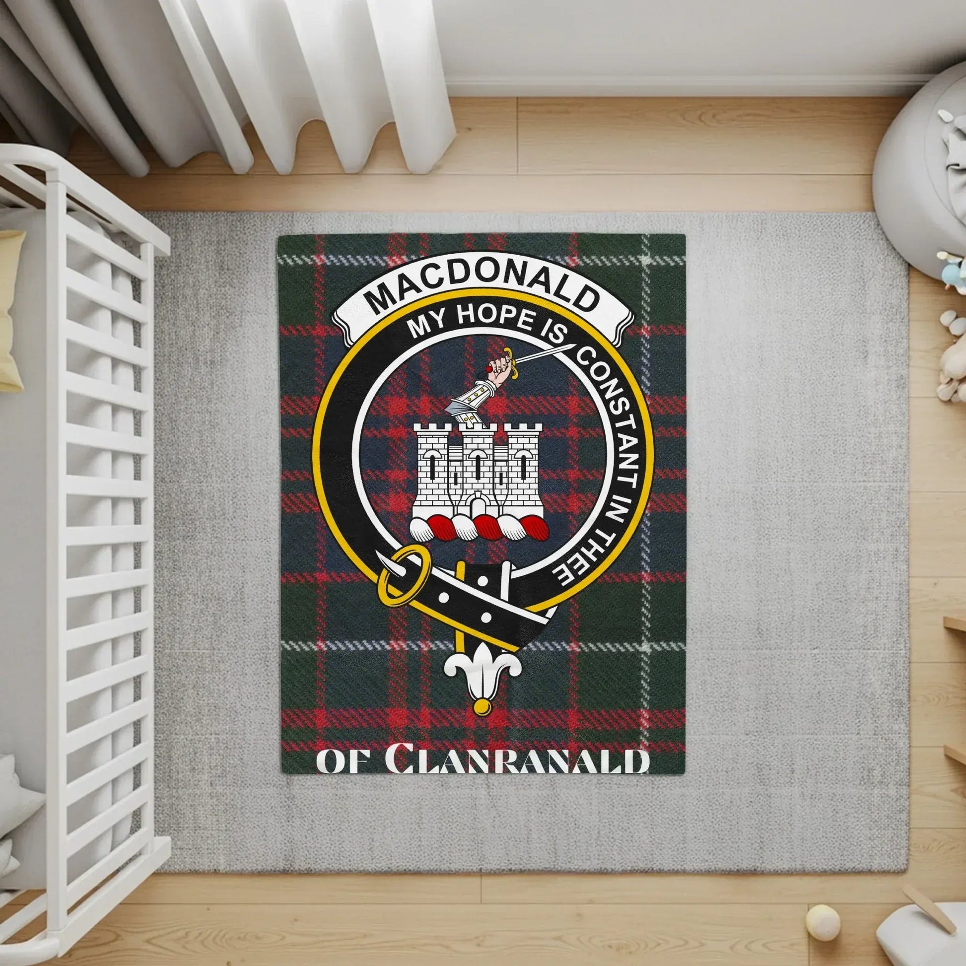 Macdonald of Clanranald Tartan Crest Rug product