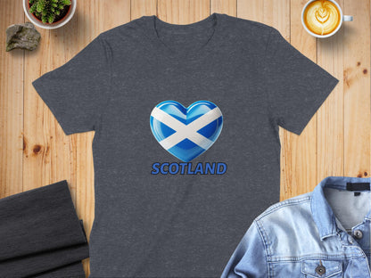 Scotland Flag Heart Design Printed T-Shirt - Living Stone Gifts