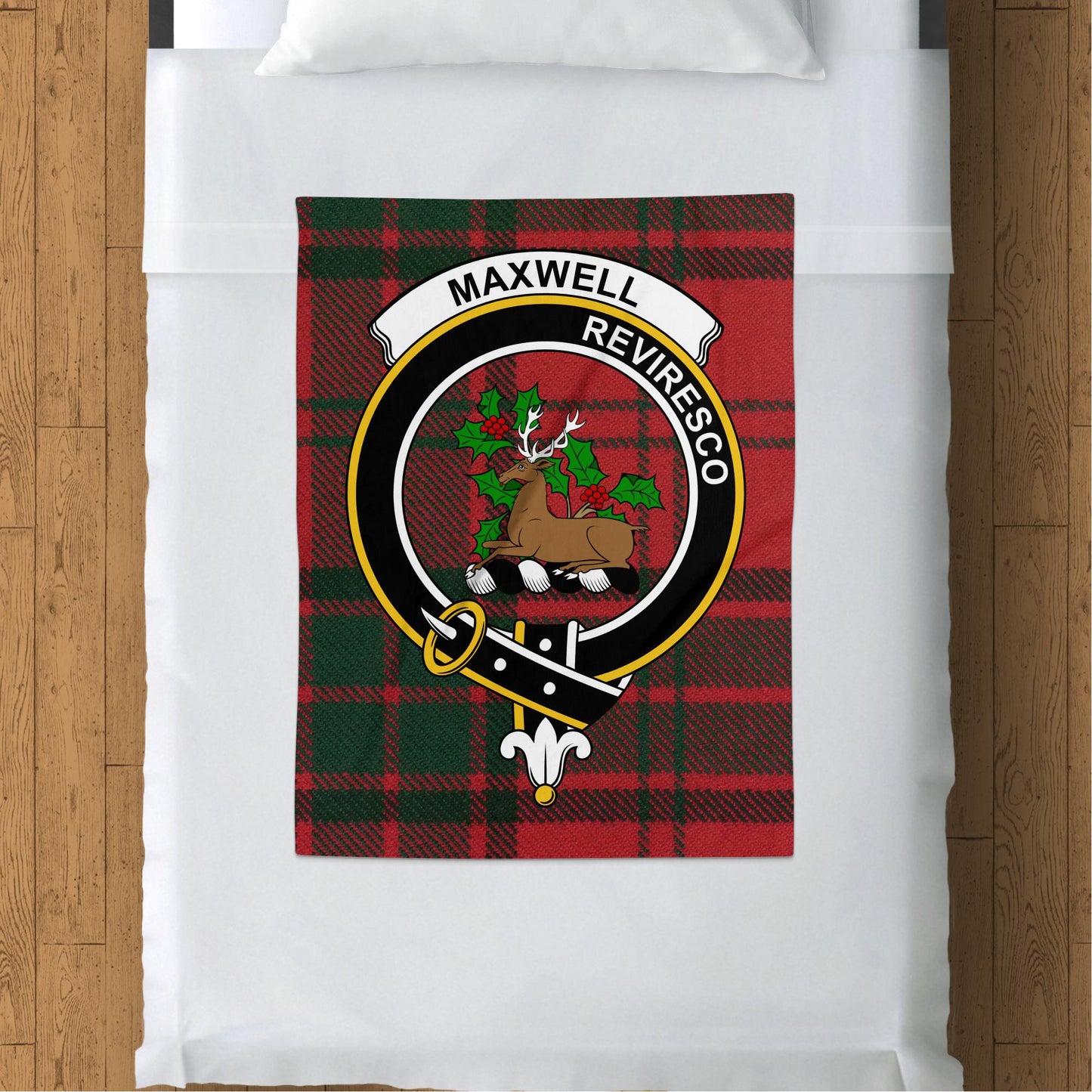 Scottish Clan Maxwell Revivesco Tartan Blanket - Living Stone Gifts